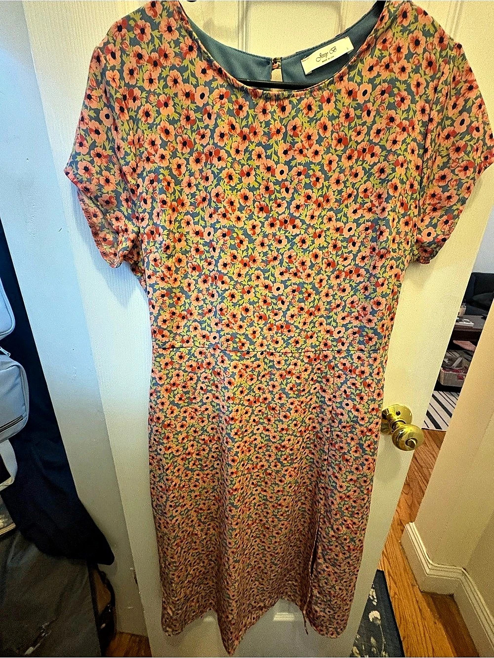 Jessy B Pink Floral Midi Size L Modcloth Dress
